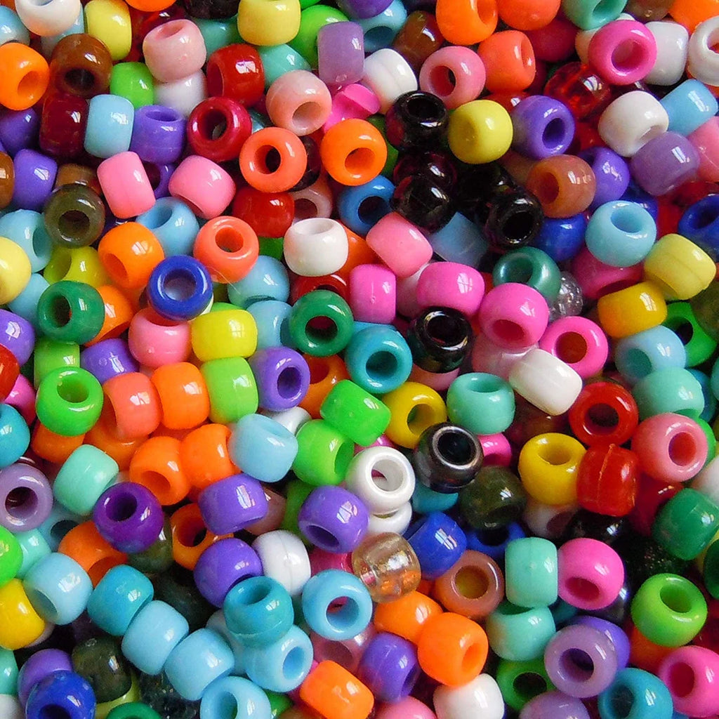 9mm Opaque Acrylic Pony Beads