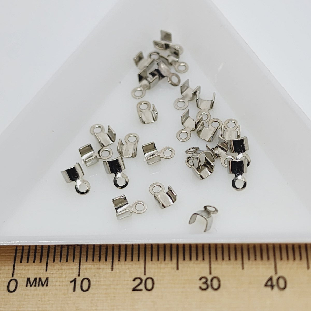 2mm Fold-Over End Crimp (50) - Nickel