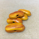 Lacquered 27x16mm 'Dog Bone' Shaped Bead - Yellow Ochre