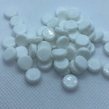 9mm Coin Bead (25) - White Lustre Opaque