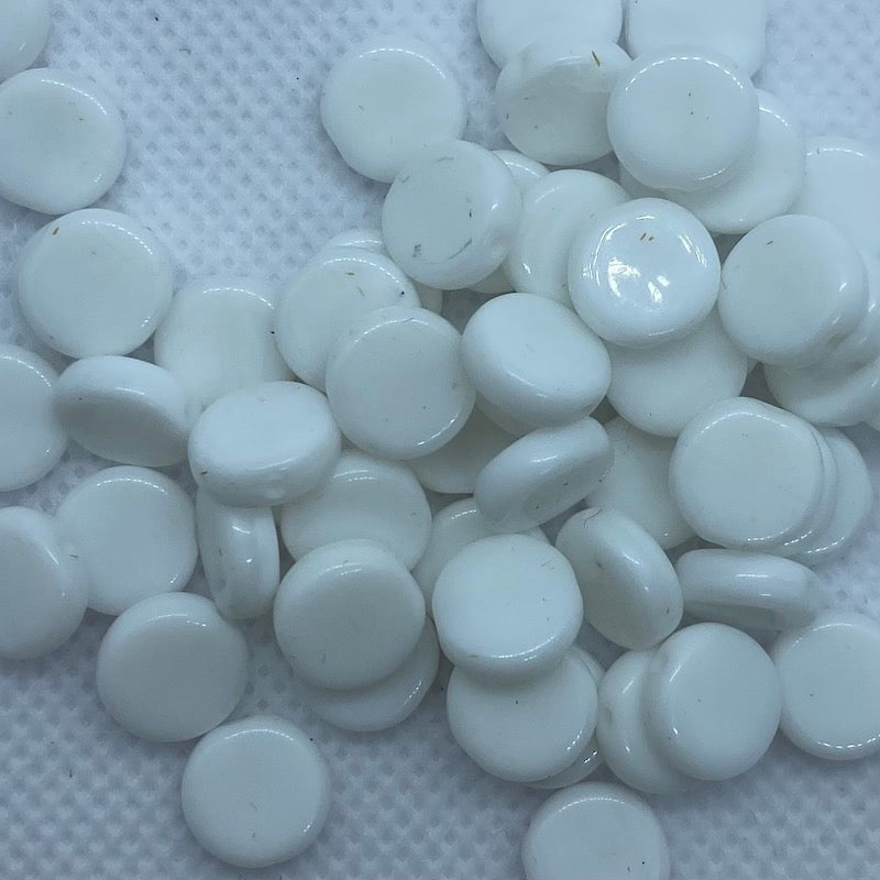 9mm Coin Bead (25) - White Lustre Opaque