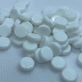 9mm Coin Bead (25) - White Lustre Opaque